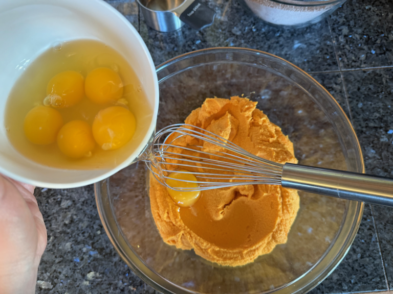 add eggs to sweet potato