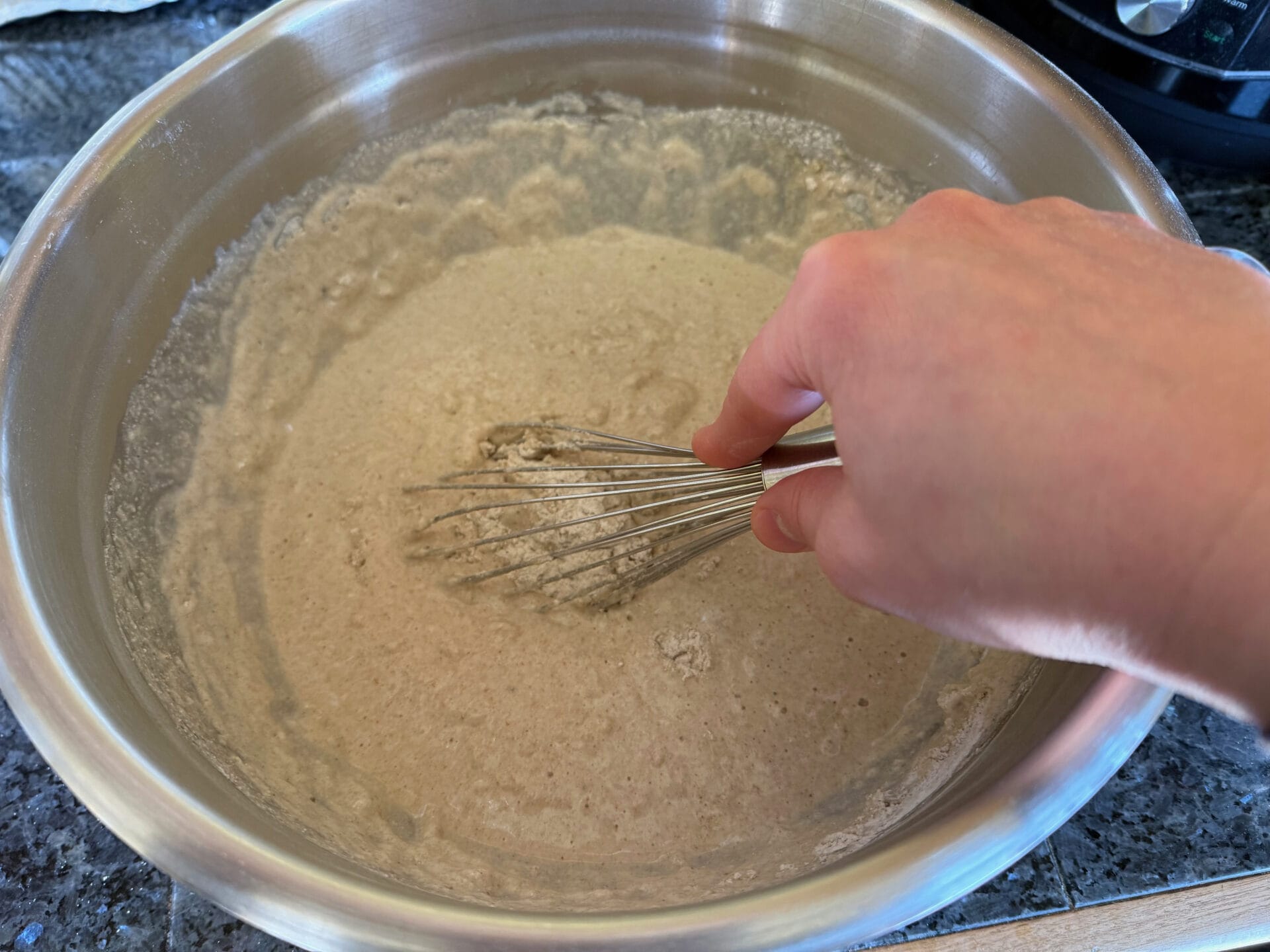 Gluten Free Buckwheat Bread 11.batter whisking together