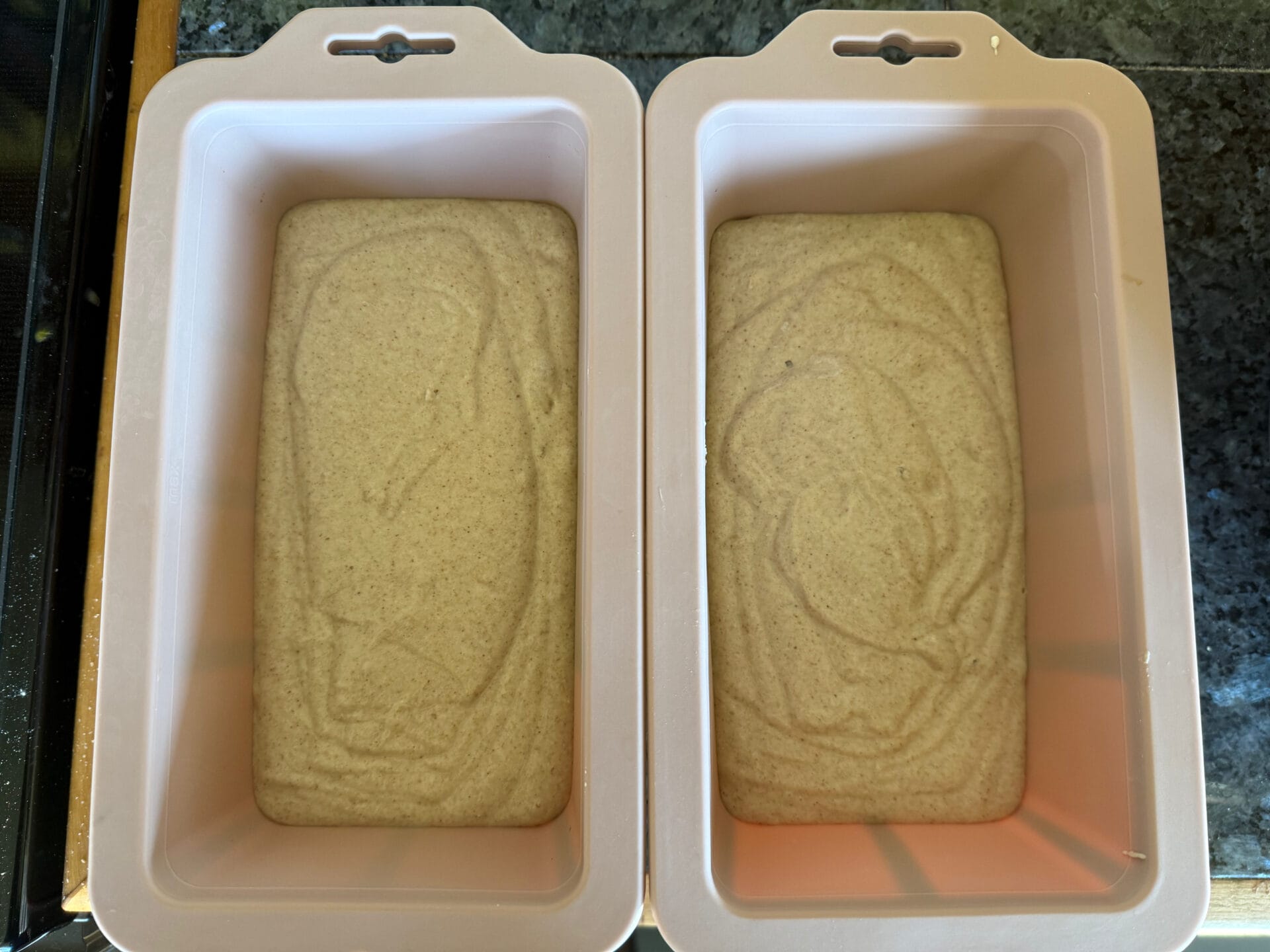 Gluten Free Buckwheat Bread 15.pour bread batter into two bread pans