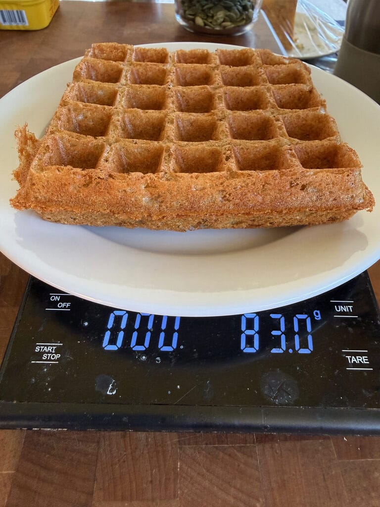Waffle on kitchen scale