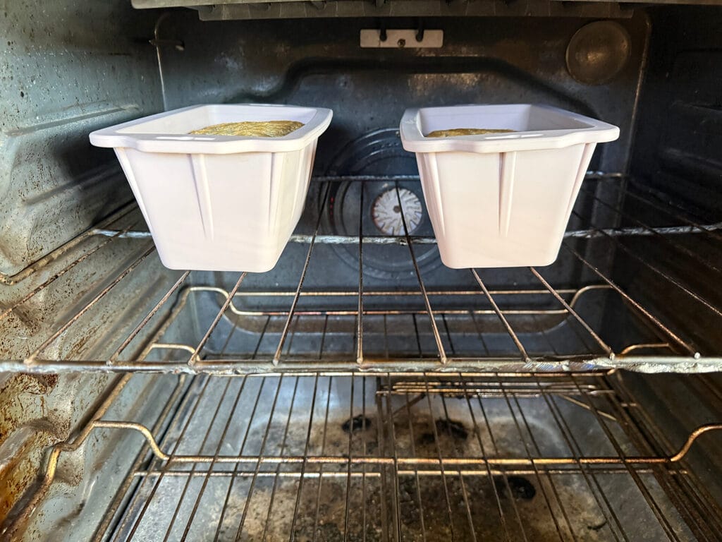 Gluten Free Buckwheat Bread Baking bread in oven