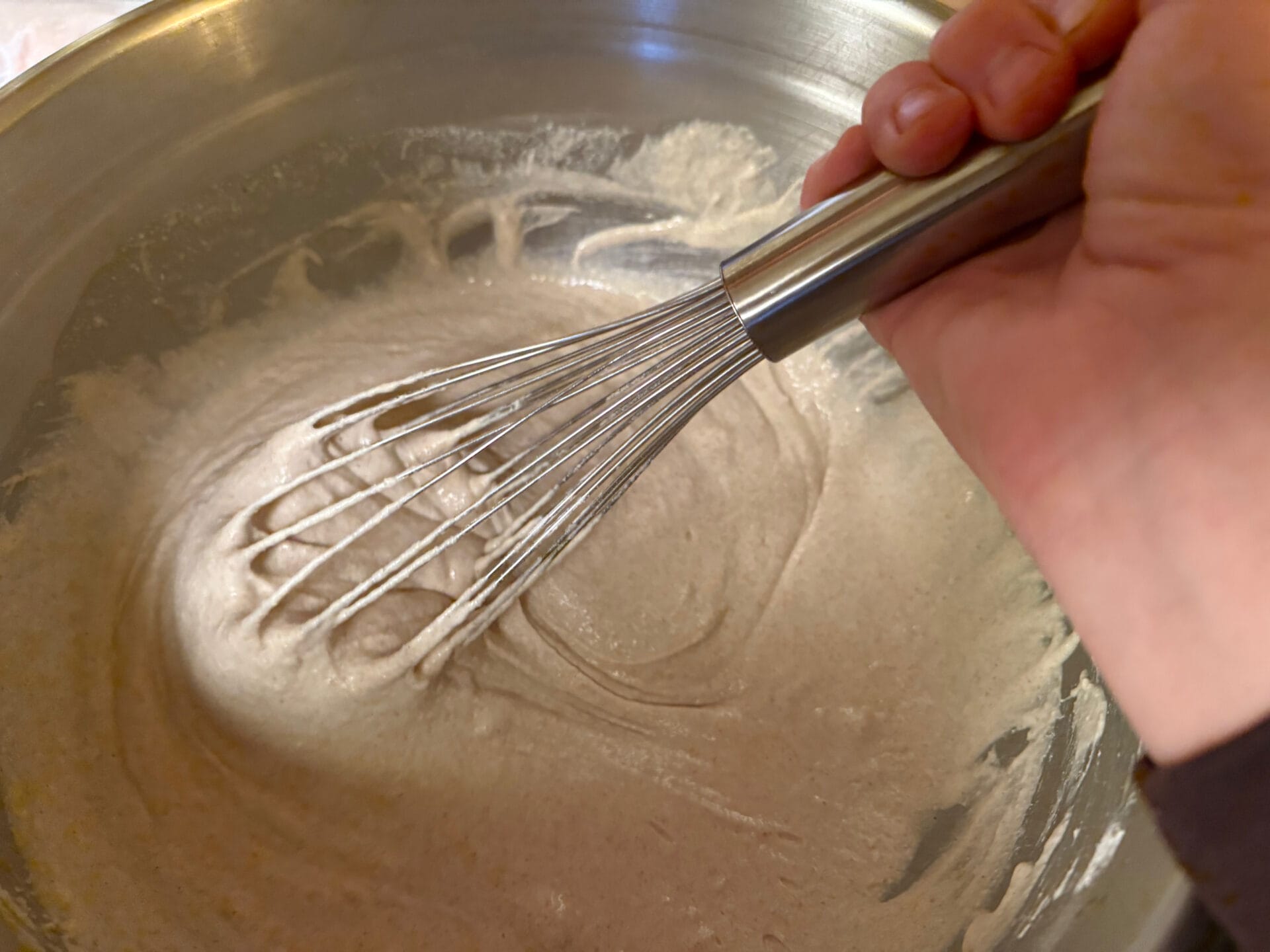 5.whisk together batter
