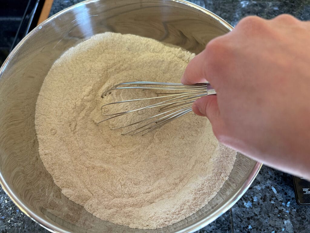 Whisking dry baking ingredients