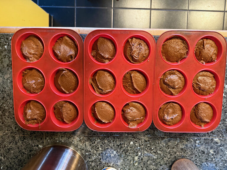 batter in muffin tins batter in muffin tins