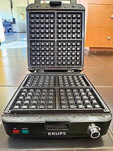 Krups waffle maker with open lid