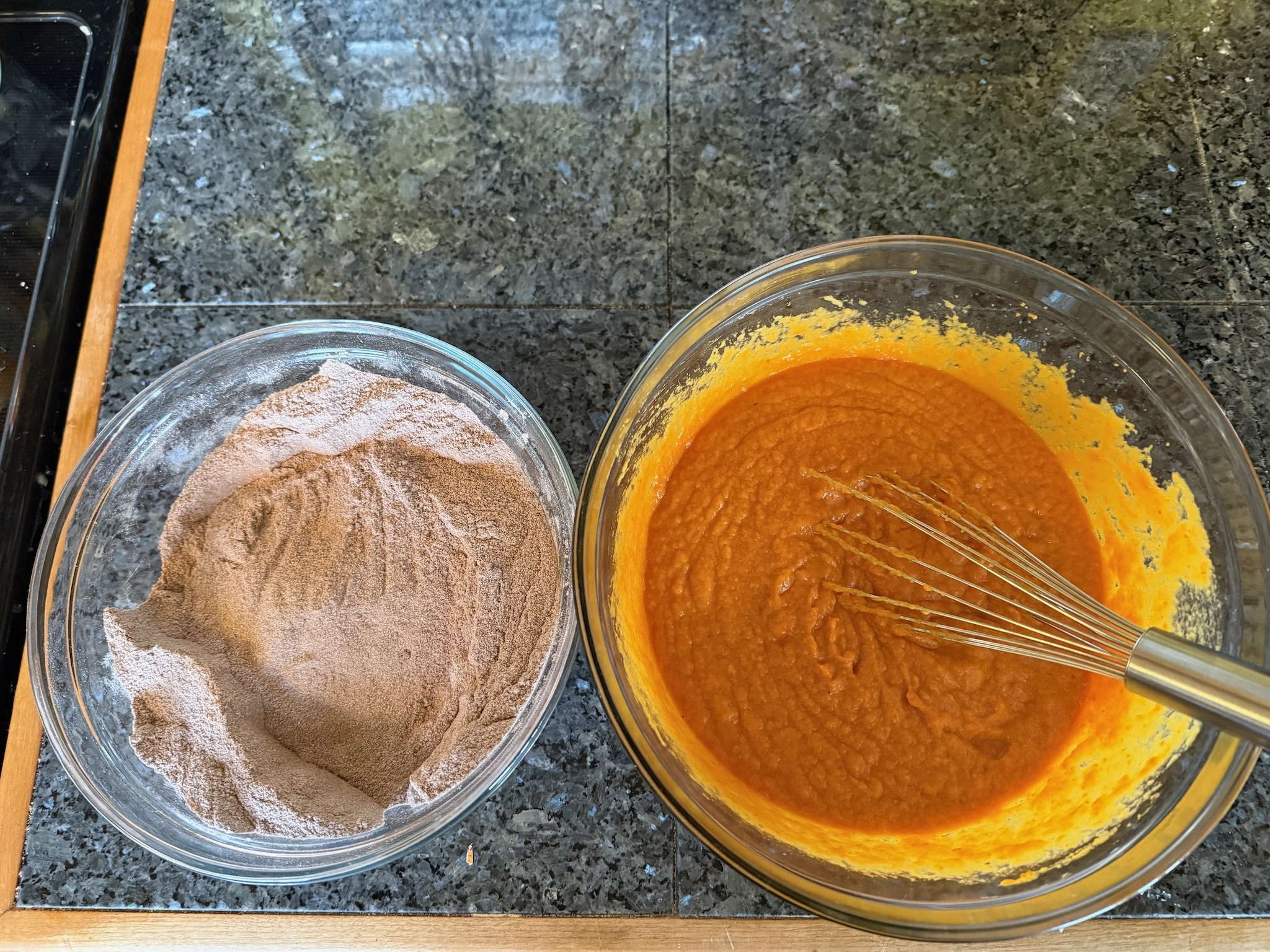 Buckwheat Chocolate Pumpkin Muffins 26 dry ingredients and wet ingredients