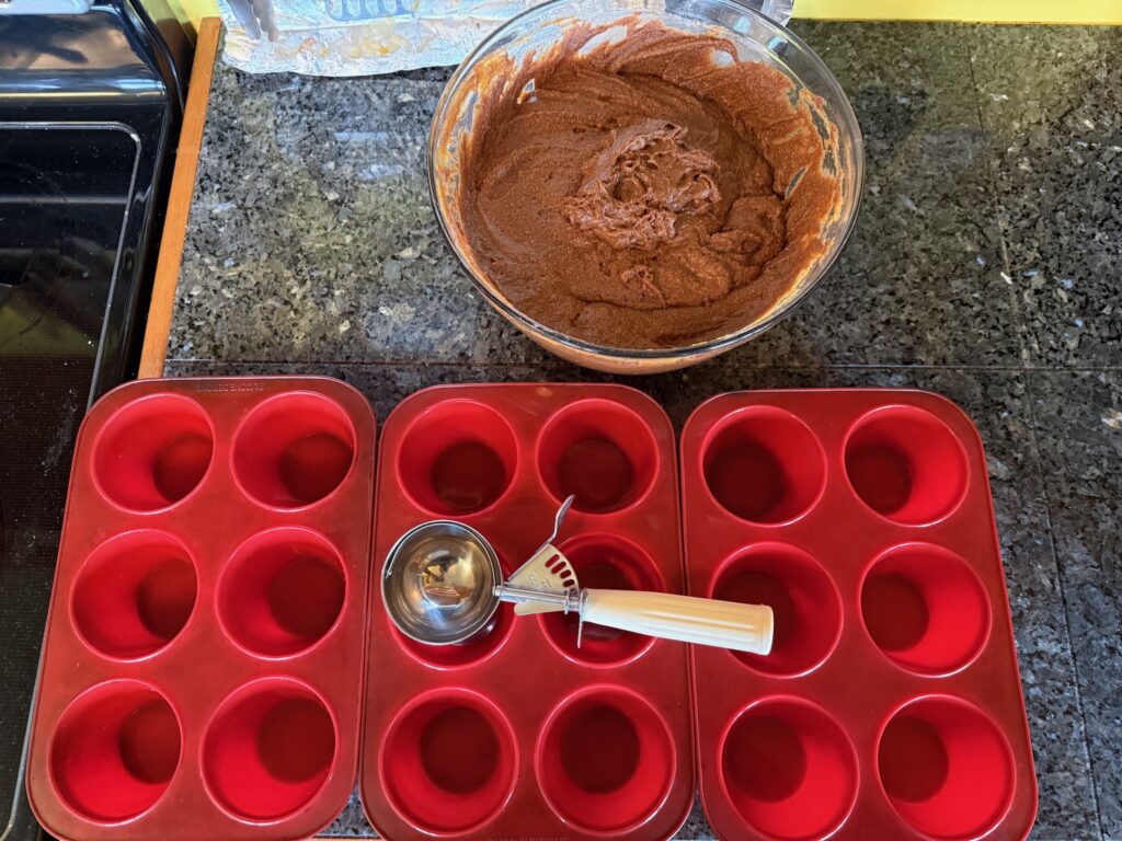 Buckwheat Chocolate Pumpkin Muffins 33 muffin molds, batter and measuring scoop
